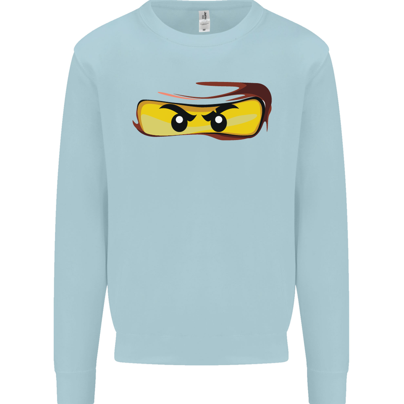 Ninja Eyes Kids Sweatshirt Jumper Light Blue
