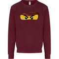 Ninja Eyes Kids Sweatshirt Jumper Maroon