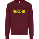 Ninja Eyes Kids Sweatshirt Jumper Maroon