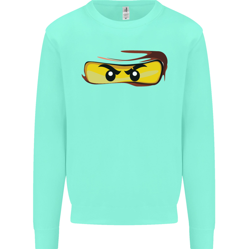 Ninja Eyes Kids Sweatshirt Jumper Peppermint