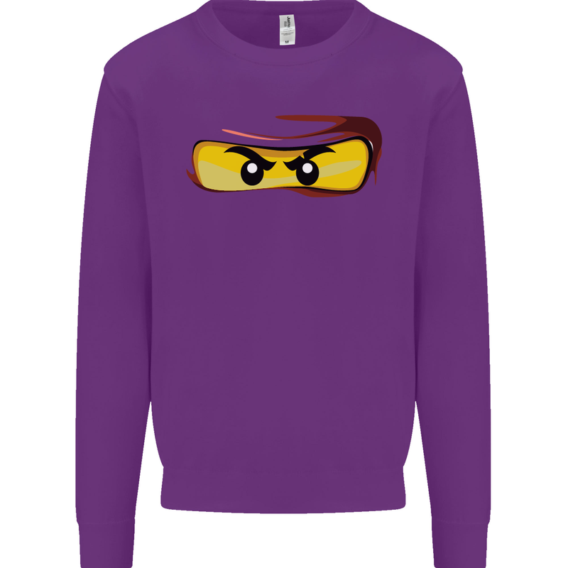 Ninja Eyes Kids Sweatshirt Jumper Purple