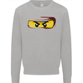 Ninja Eyes Kids Sweatshirt Jumper Sports Grey