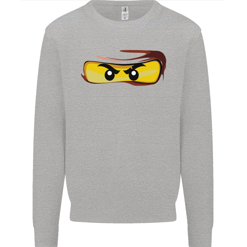 Ninja Eyes Kids Sweatshirt Jumper Sports Grey