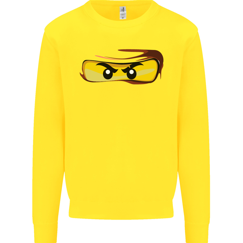 Ninja Eyes Kids Sweatshirt Jumper Yellow