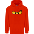 Ninja Eyes Mens 80% Cotton Hoodie Bright Red