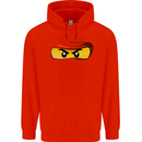 Ninja Eyes Mens 80% Cotton Hoodie Bright Red