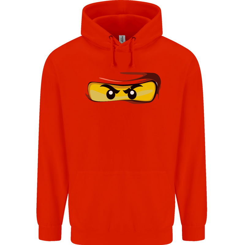 Ninja Eyes Mens 80% Cotton Hoodie Bright Red