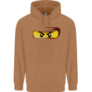 Ninja Eyes Mens 80% Cotton Hoodie Caramel Latte