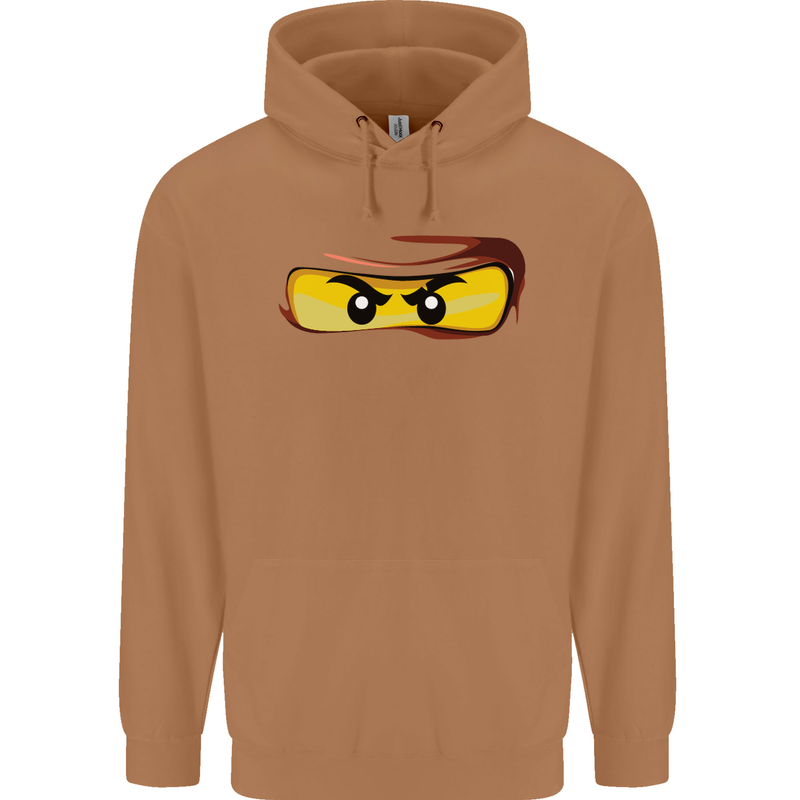 Ninja Eyes Mens 80% Cotton Hoodie Caramel Latte