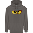 Ninja Eyes Mens 80% Cotton Hoodie Charcoal