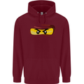 Ninja Eyes Mens 80% Cotton Hoodie Maroon