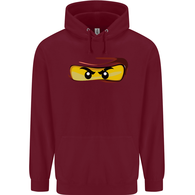Ninja Eyes Mens 80% Cotton Hoodie Maroon