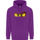 Ninja Eyes Mens 80% Cotton Hoodie Purple