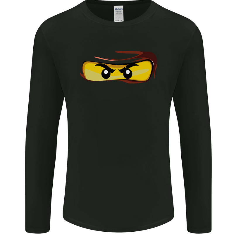 Ninja Eyes Mens Long Sleeve T-Shirt Black