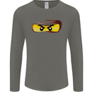 Ninja Eyes Mens Long Sleeve T-Shirt Charcoal