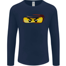 Ninja Eyes Mens Long Sleeve T-Shirt Navy Blue