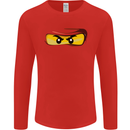 Ninja Eyes Mens Long Sleeve T-Shirt Red