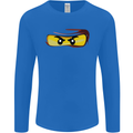 Ninja Eyes Mens Long Sleeve T-Shirt Royal Blue