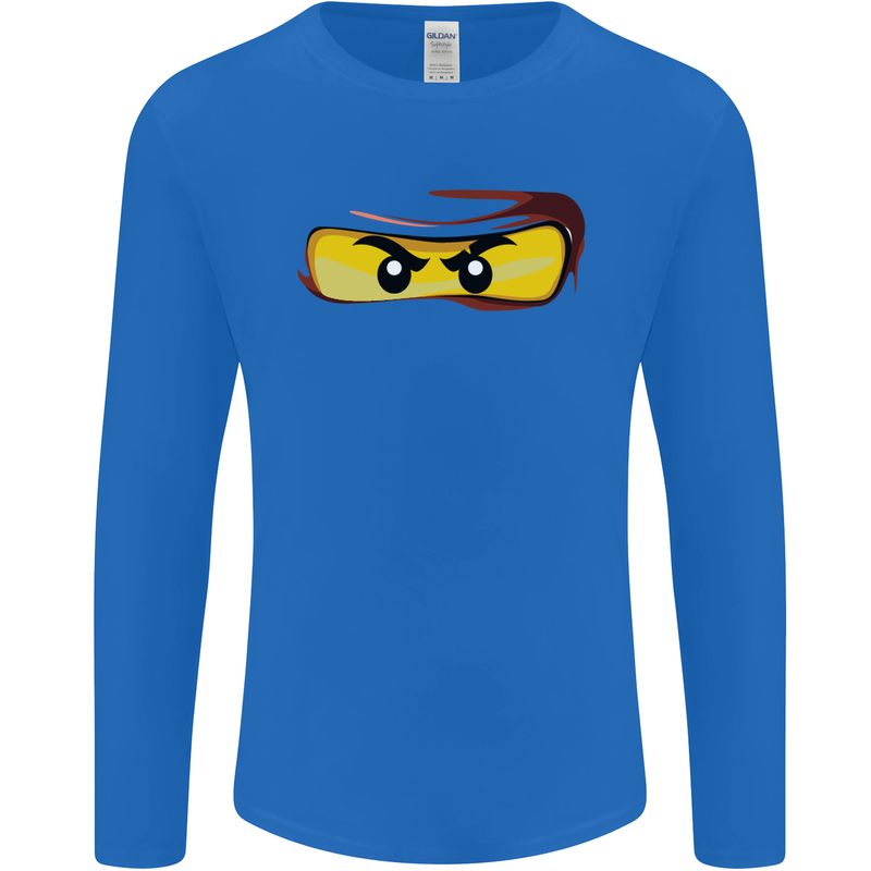 Ninja Eyes Mens Long Sleeve T-Shirt Royal Blue