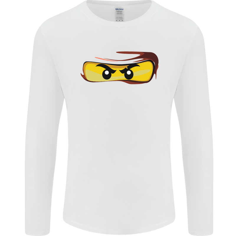 Ninja Eyes Mens Long Sleeve T-Shirt White