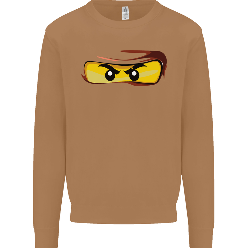 Ninja Eyes Mens Sweatshirt Jumper Caramel Latte