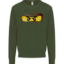 Ninja Eyes Mens Sweatshirt Jumper Forest Green