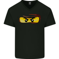 Ninja Eyes Mens V-Neck Cotton T-Shirt Black