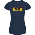 Ninja Eyes Womens Petite Cut T-Shirt Navy Blue
