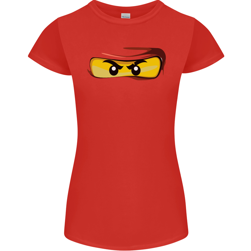 Ninja Eyes Womens Petite Cut T-Shirt Red