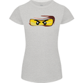 Ninja Eyes Womens Petite Cut T-Shirt Sports Grey