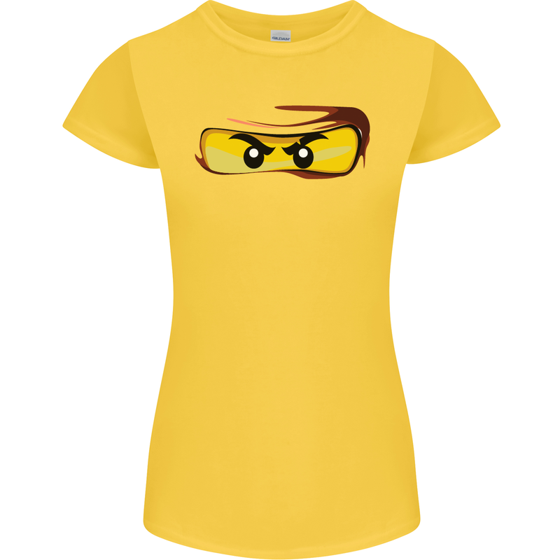 Ninja Eyes Womens Petite Cut T-Shirt Yellow