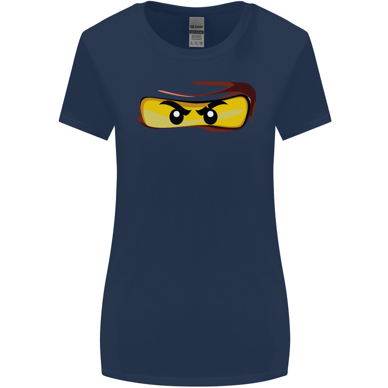 Ninja Eyes Womens Wider Cut T-Shirt Navy Blue
