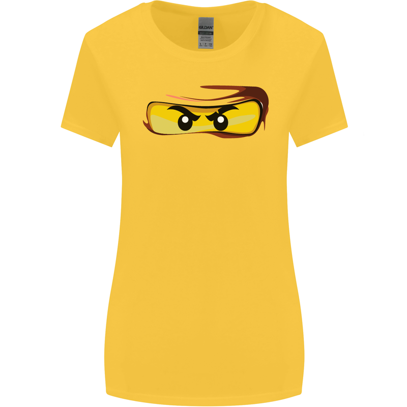 Ninja Eyes Womens Wider Cut T-Shirt Yellow