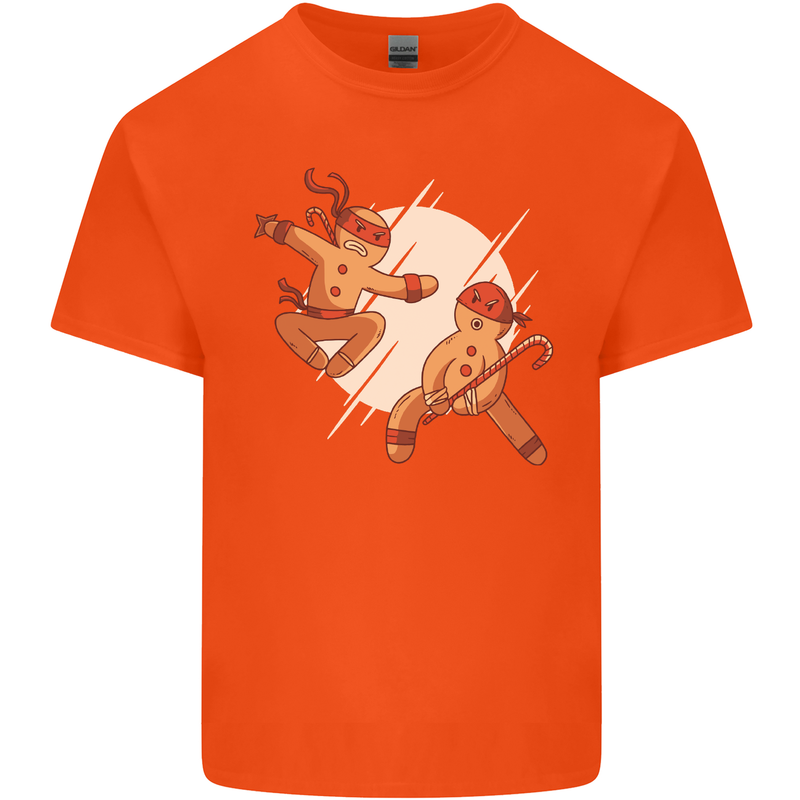 Ninjabread Men Funny Food Gym MMA Kids T-Shirt Childrens Orange
