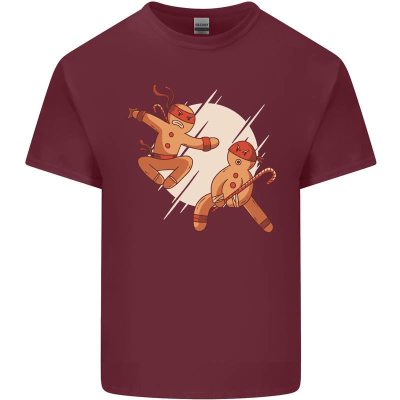 Ninjabread Men Funny Food Gym MMA Mens Cotton T-Shirt Tee Top Maroon