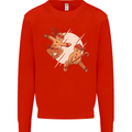 Ninjabread Men Funny Food Gym MMA Mens Sweatshirt Jumper Bright Red