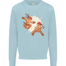 Ninjabread Men Funny Food Gym MMA Mens Sweatshirt Jumper Light Blue