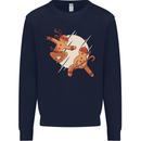 Ninjabread Men Funny Food Gym MMA Mens Sweatshirt Jumper Navy Blue