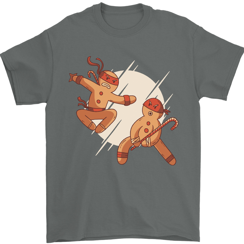 Ninjabread Men Funny Food Gym MMA Mens T-Shirt Cotton Gildan Charcoal