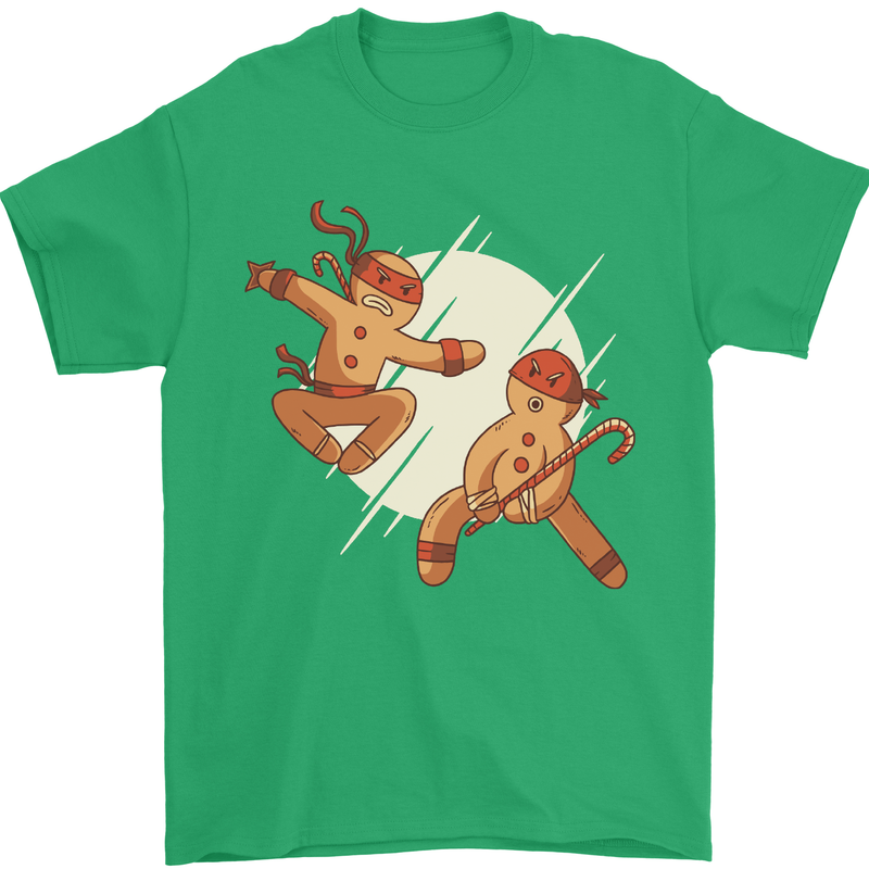 Ninjabread Men Funny Food Gym MMA Mens T-Shirt Cotton Gildan Irish Green