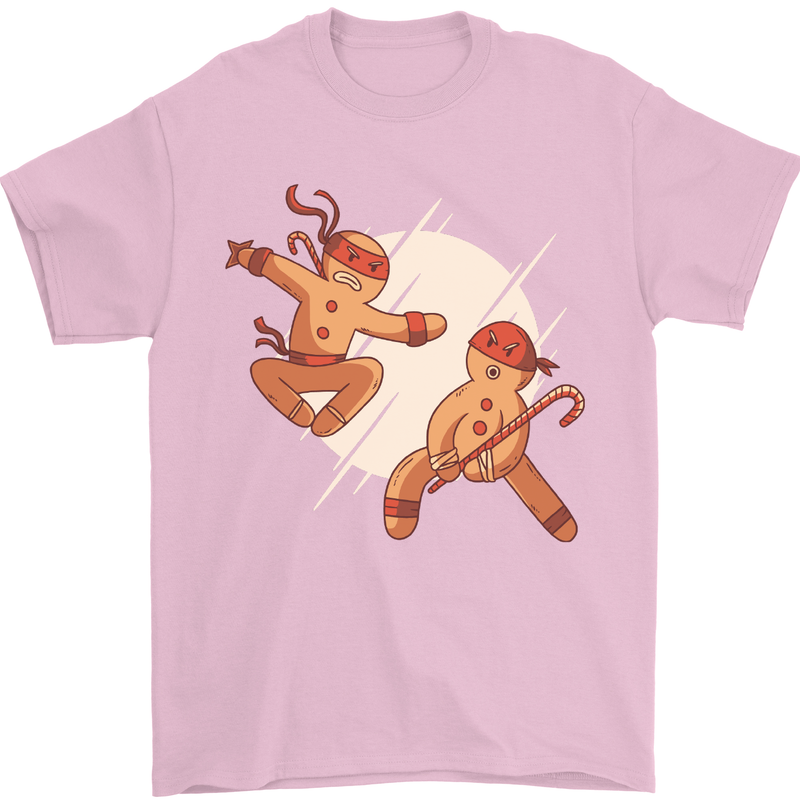 Ninjabread Men Funny Food Gym MMA Mens T-Shirt Cotton Gildan Light Pink