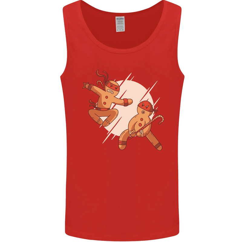 Ninjabread Men Funny Food Gym MMA Mens Vest Tank Top Red