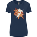 Ninjabread Men Funny Food Gym MMA Womens Wider Cut T-Shirt Navy Blue
