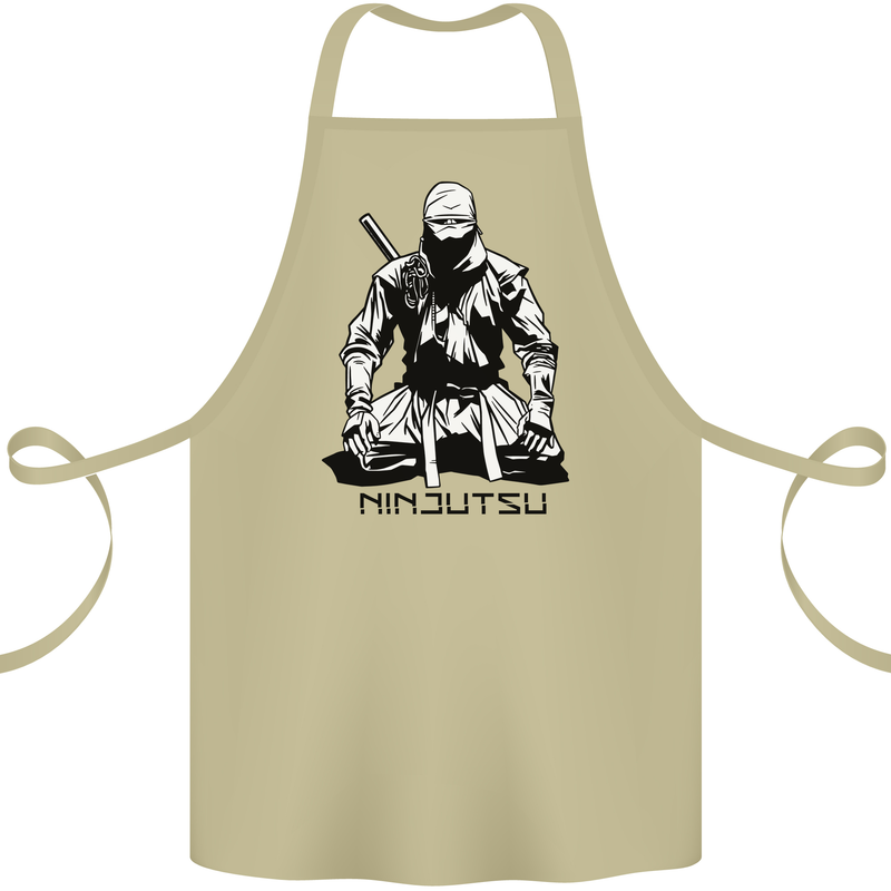 Ninjitsu A Ninja MMA Mixed Martial Arts Cotton Apron 100% Organic Khaki