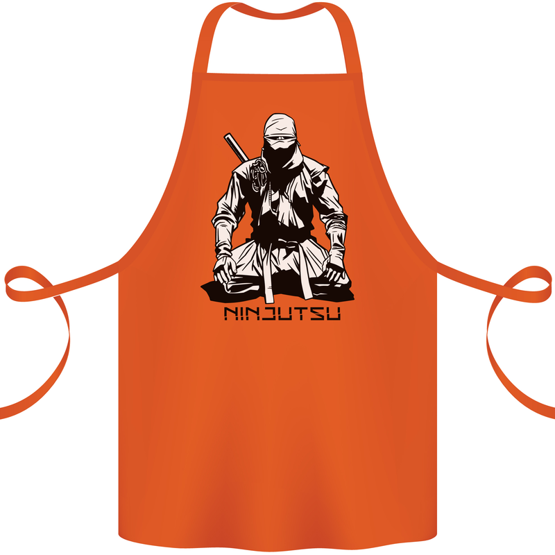 Ninjitsu A Ninja MMA Mixed Martial Arts Cotton Apron 100% Organic Orange