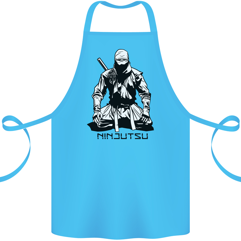 Ninjitsu A Ninja MMA Mixed Martial Arts Cotton Apron 100% Organic Turquoise