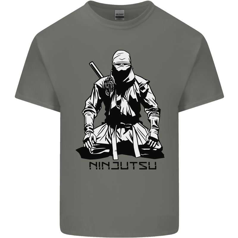 Ninjitsu A Ninja MMA Mixed Martial Arts Kids T-Shirt Childrens Charcoal