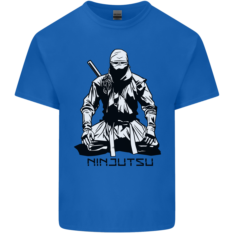 Ninjitsu A Ninja MMA Mixed Martial Arts Mens Cotton T-Shirt Tee Top Royal Blue