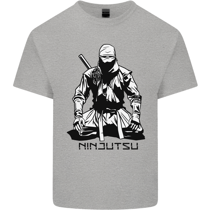 Ninjitsu A Ninja MMA Mixed Martial Arts Mens Cotton T-Shirt Tee Top Sports Grey