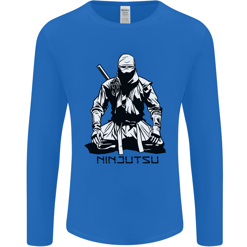 Ninjitsu A Ninja MMA Mixed Martial Arts Mens Long Sleeve T-Shirt Royal Blue